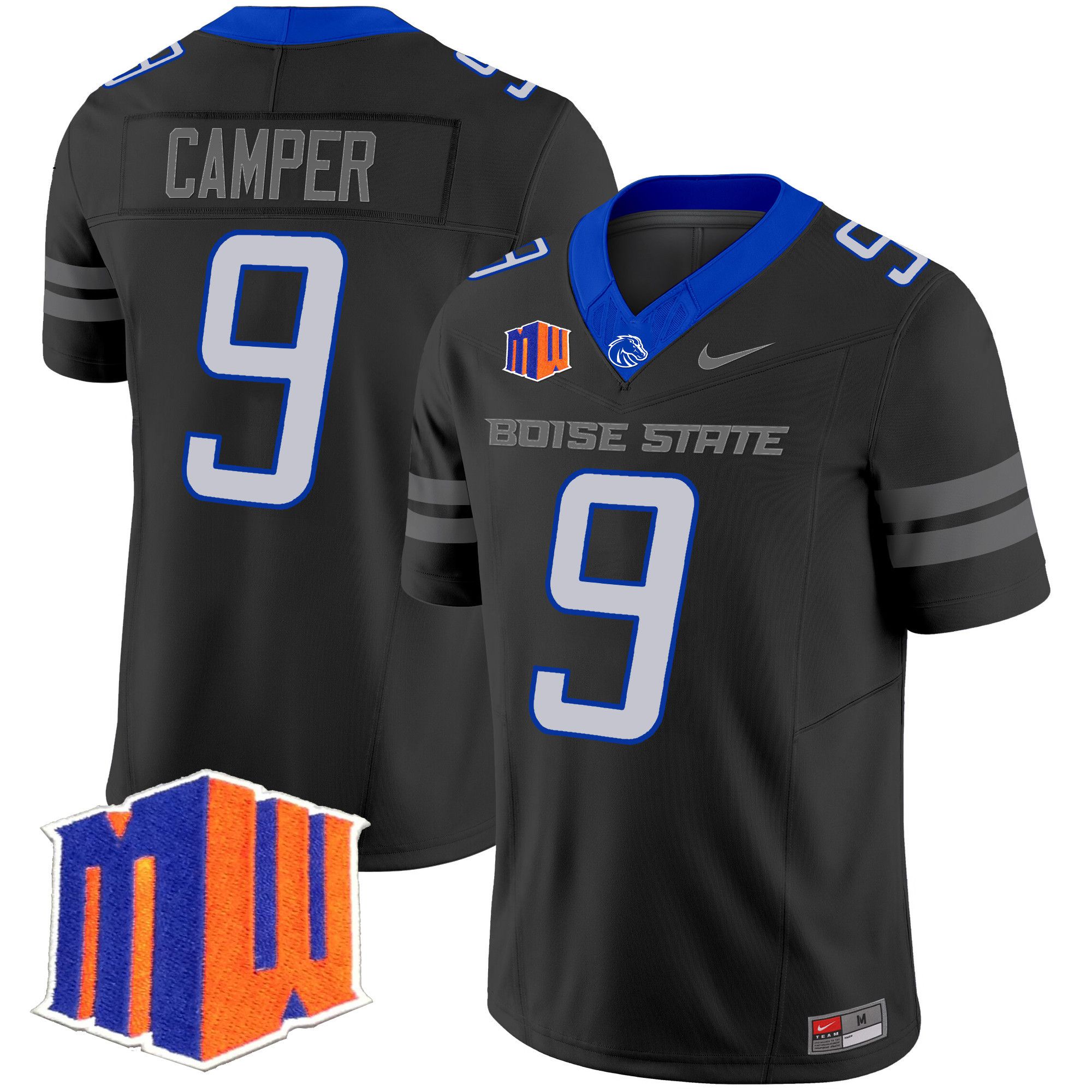 Men Boise State Broncos #9 Camper Black Nike 2024 Vapor Limited NCAA Jersey